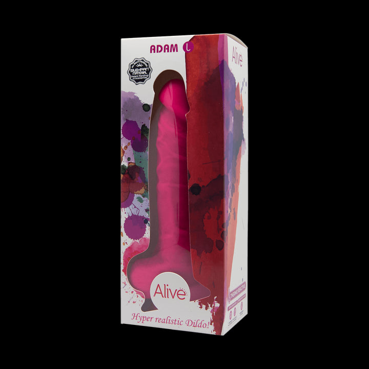 Realistic dildo with suction cup in fuchsia Silexpan - 19cm
