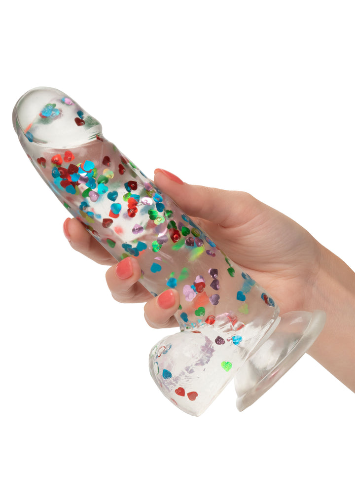 Realistic dildo with suction cup I Love Dick Heart Filled - 20cm