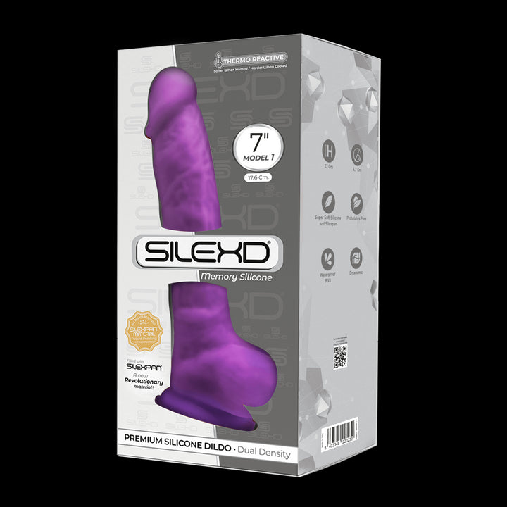 Realistic dildo with suction cup Purple - 17.6cm