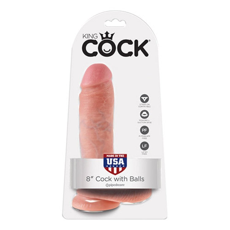 Realistic Dildo with suction cup with balls King Cock - 20cm