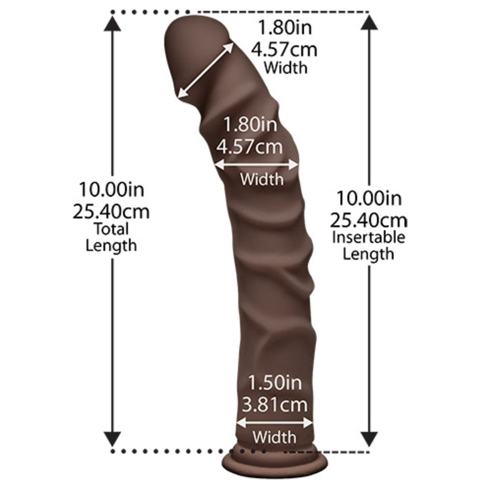 The D Racin' Chocolate Super-Shaped Realistic Dildo - 25cm