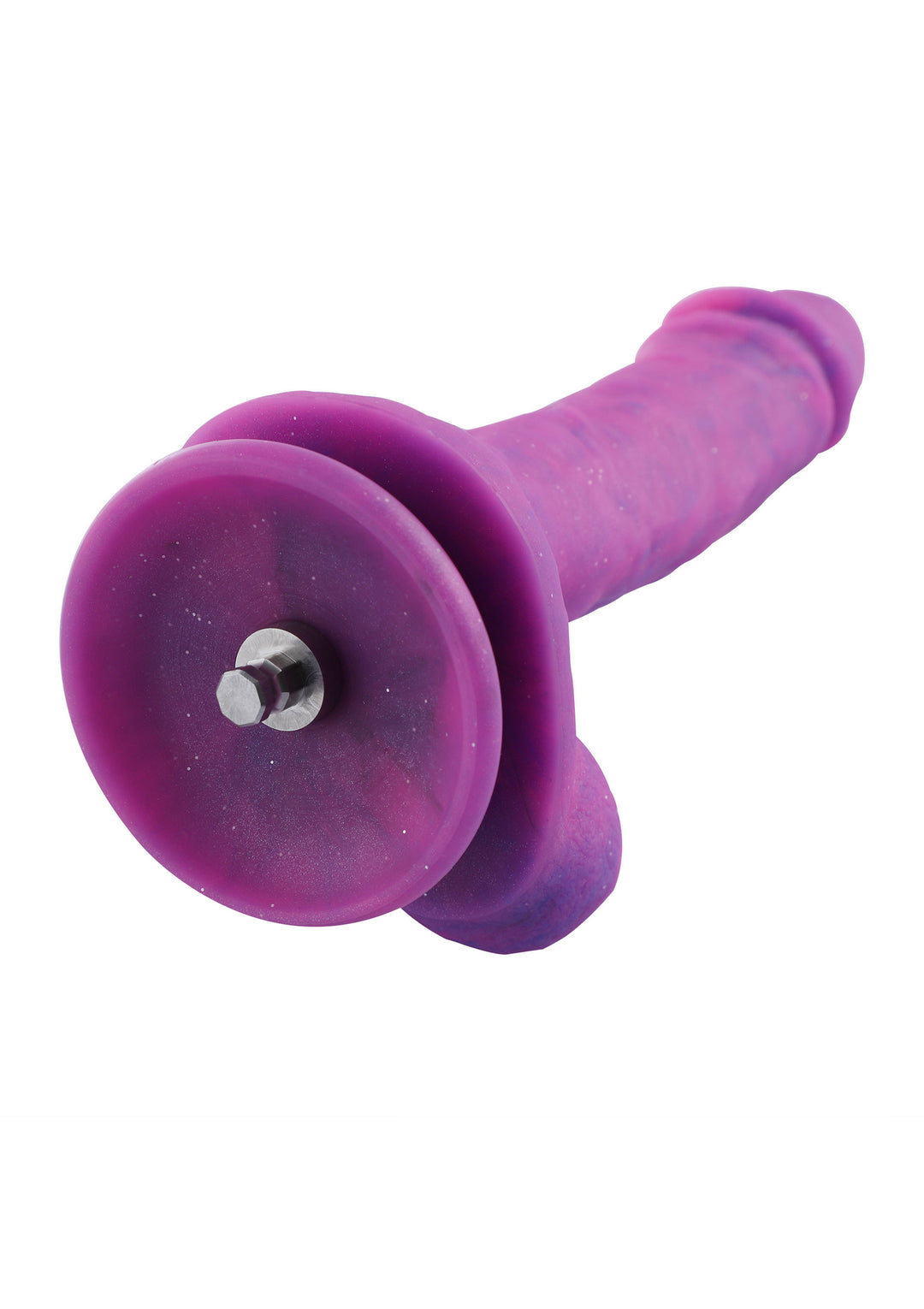 Hismith KlicLok Purple Glitter Realistic Dildo - 19cm