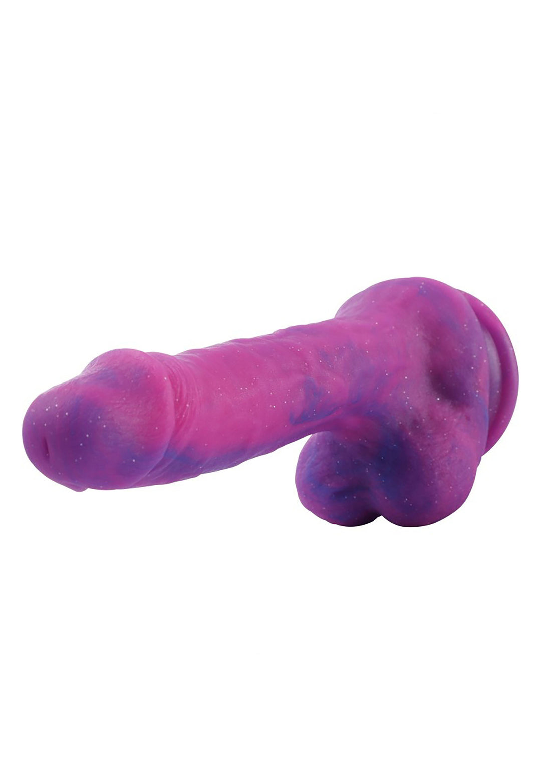 Hismith KlicLok Purple Glitter Realistic Dildo - 19cm