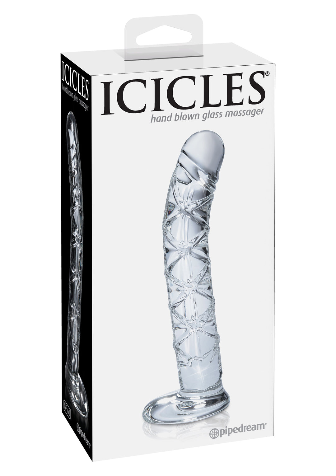 Realistic phallus in glass icicles no 60