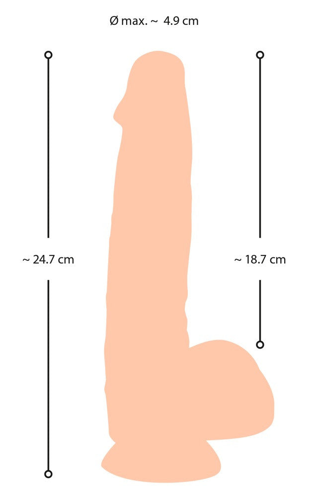 Realistic dildo with suction cup Realistic Skin - 24.7cm