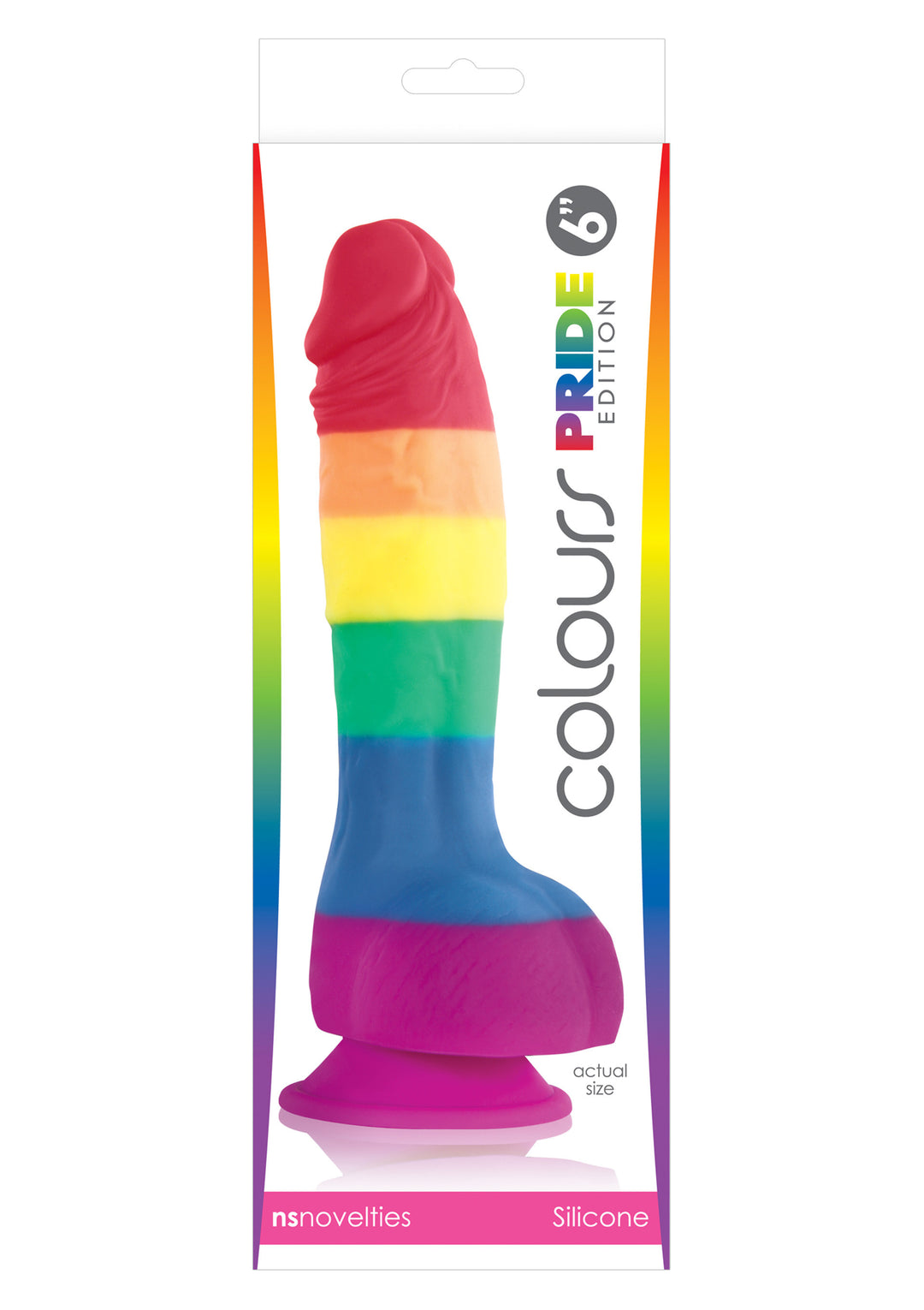 Realistic vaginal anal phallus with suction cup Pride Edition 6 Inch Dildo