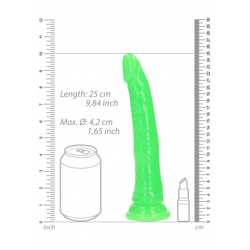 Dildo realistico con ventosa Slim Neon Green - 25cm