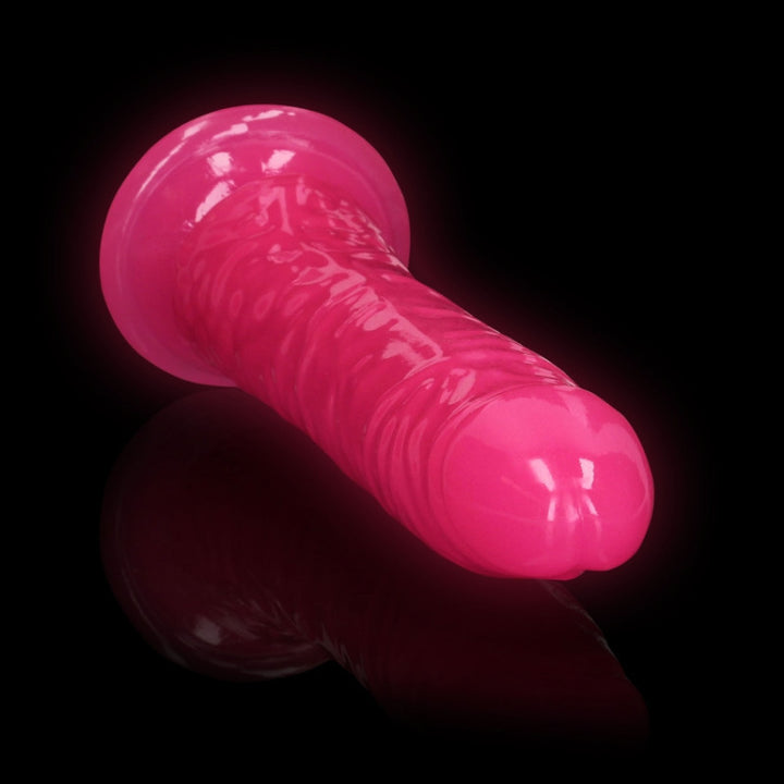 Realistic dildo with suction cup Slim Neon Pink - 25cm