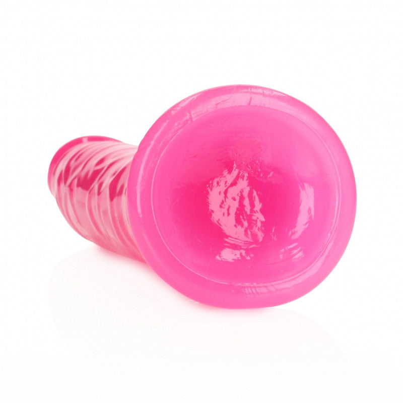 Realistic dildo with suction cup Slim Neon Pink - 25cm