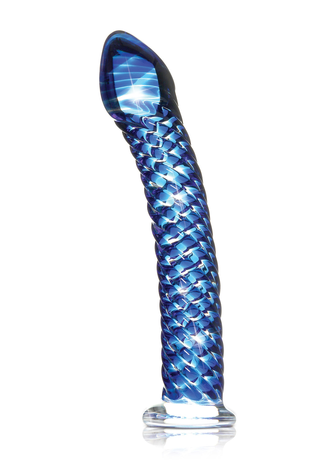 Realistic Twisted Glass Dildo Blue Icicles No.29 - 19,5cm