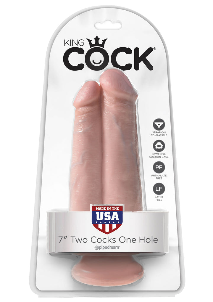 Dildo realistico Doppio King Cock 2 in 1 Hole - 17,8cm