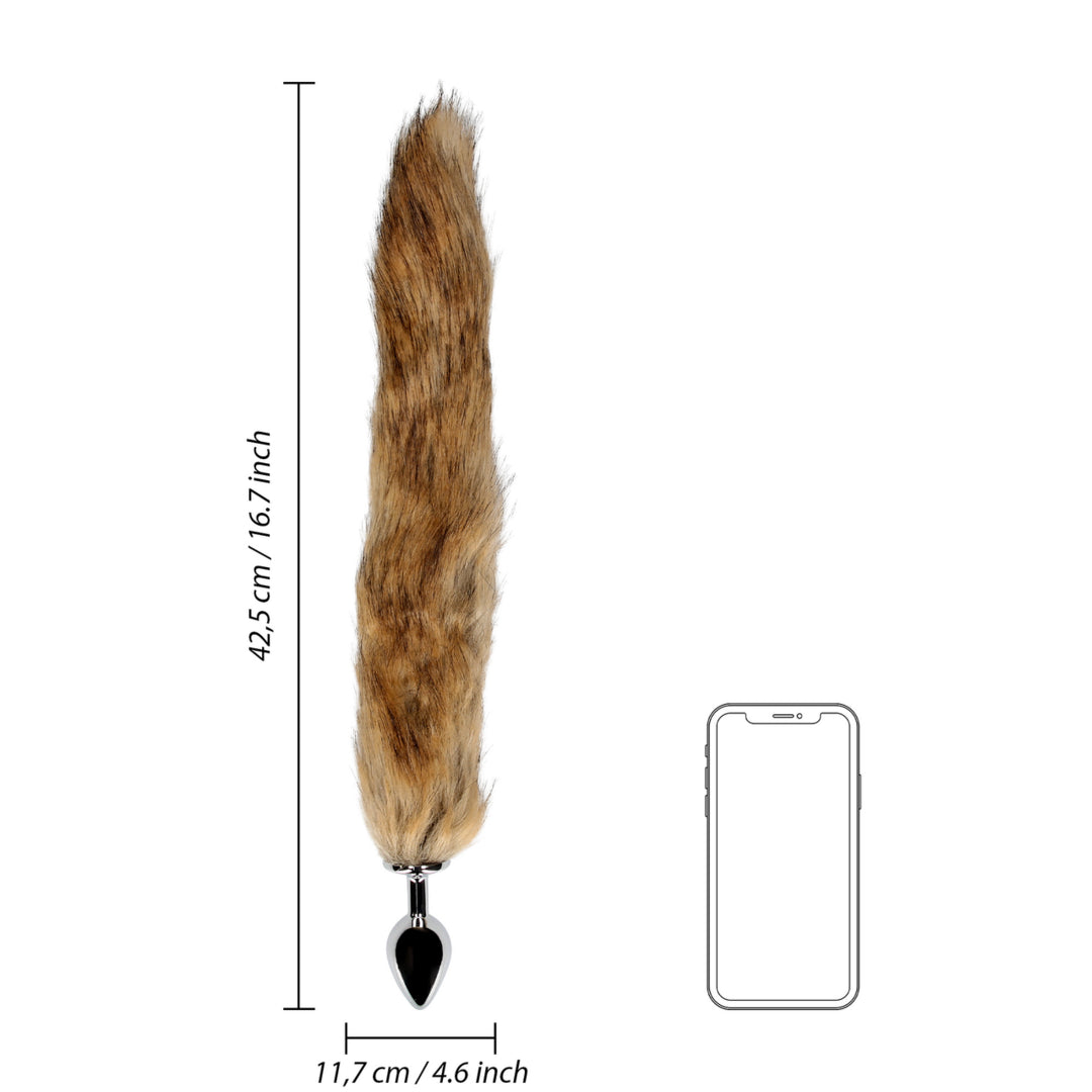 Fox Tail with Metal Butt Plug - Brown