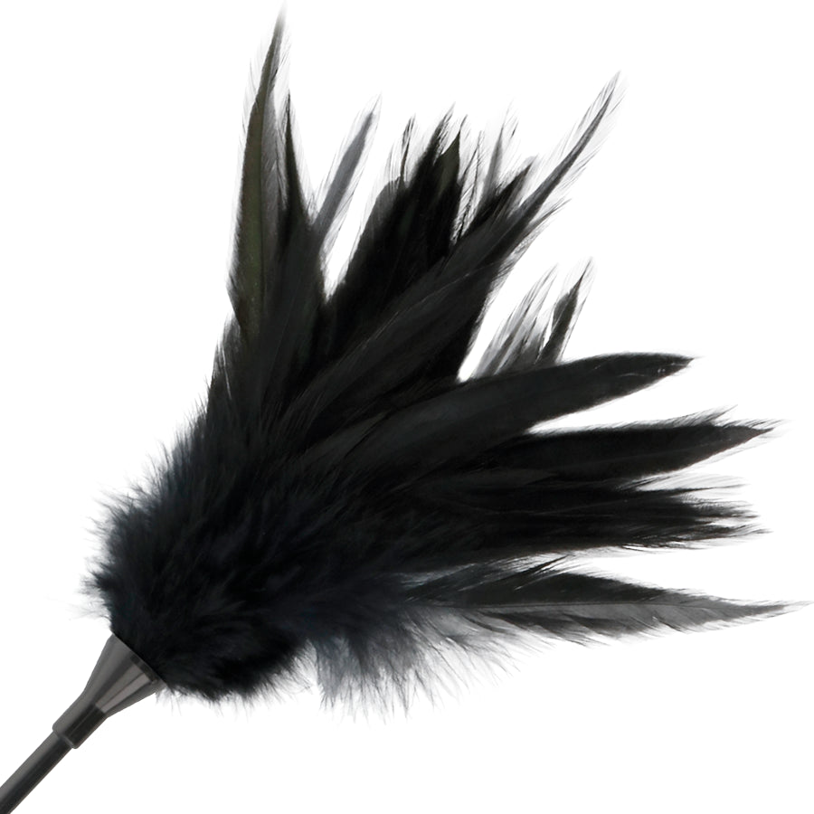 DARKNESS FEATHER CROP whip. BLACK