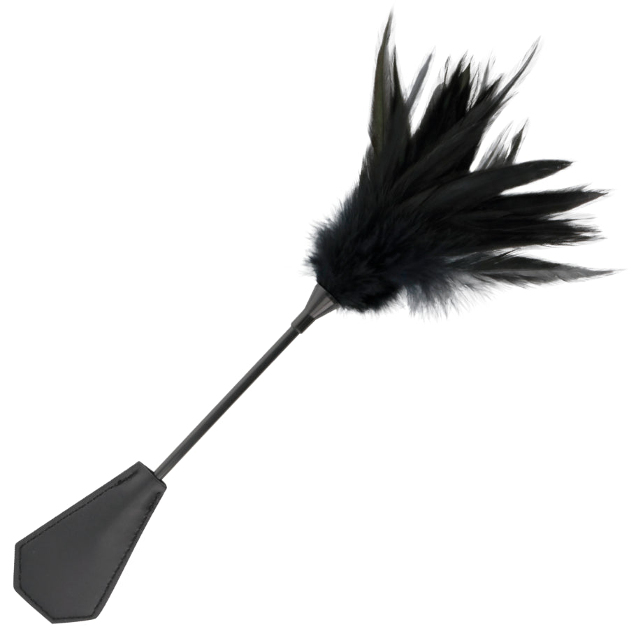 DARKNESS FEATHER CROP whip. BLACK