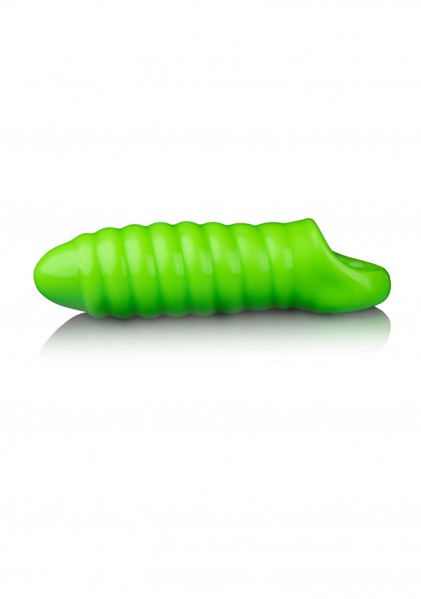 Swirl Thick Stretchy Penis Sleeve - GitD - Neon Green