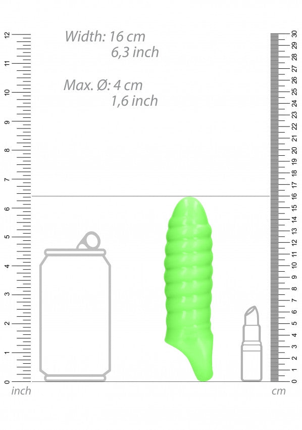 Swirl Thick Stretchy Penis Sleeve - GitD - Neon Green