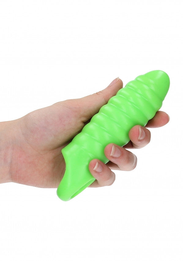 Swirl Thick Stretchy Penis Sleeve - GitD - Neon Green