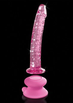 Dildo in Vetro con ventosa e base flessibile Icicles No. 86 - 17cm