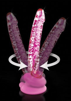 Dildo in Vetro con ventosa e base flessibile Icicles No. 86 - 17cm