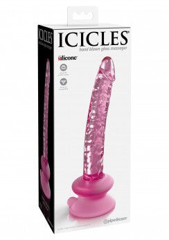 Dildo in Vetro con ventosa e base flessibile Icicles No. 86 - 17cm