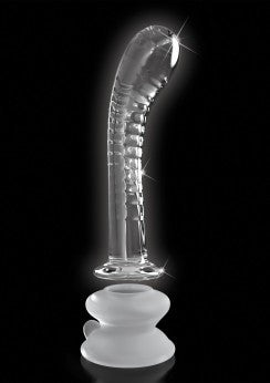 Dildo in Vetro con ventosa e base flessibile Icicles No. 88 - 18cm