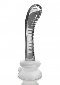 Dildo in Vetro con ventosa e base flessibile Icicles No. 88 - 18cm