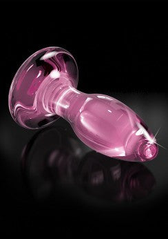 Icicles No,90 Butt Plug classico in Vetro Rosa - 8cm