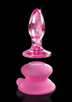 Icicles No,90 Butt Plug classico in Vetro Rosa - 8cm