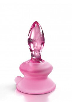 Icicles No,90 Butt Plug classico in Vetro Rosa - 8cm