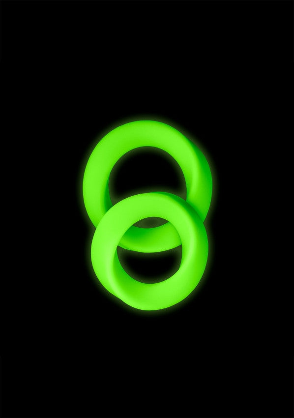 Kit anello fallico 2 pcs Cock Ring Set - Glow in the Dark - Neon Green