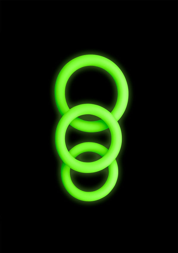 Penis ring kit 3 pcs Cock Ring Set - Glow in the Dark - Neon Green