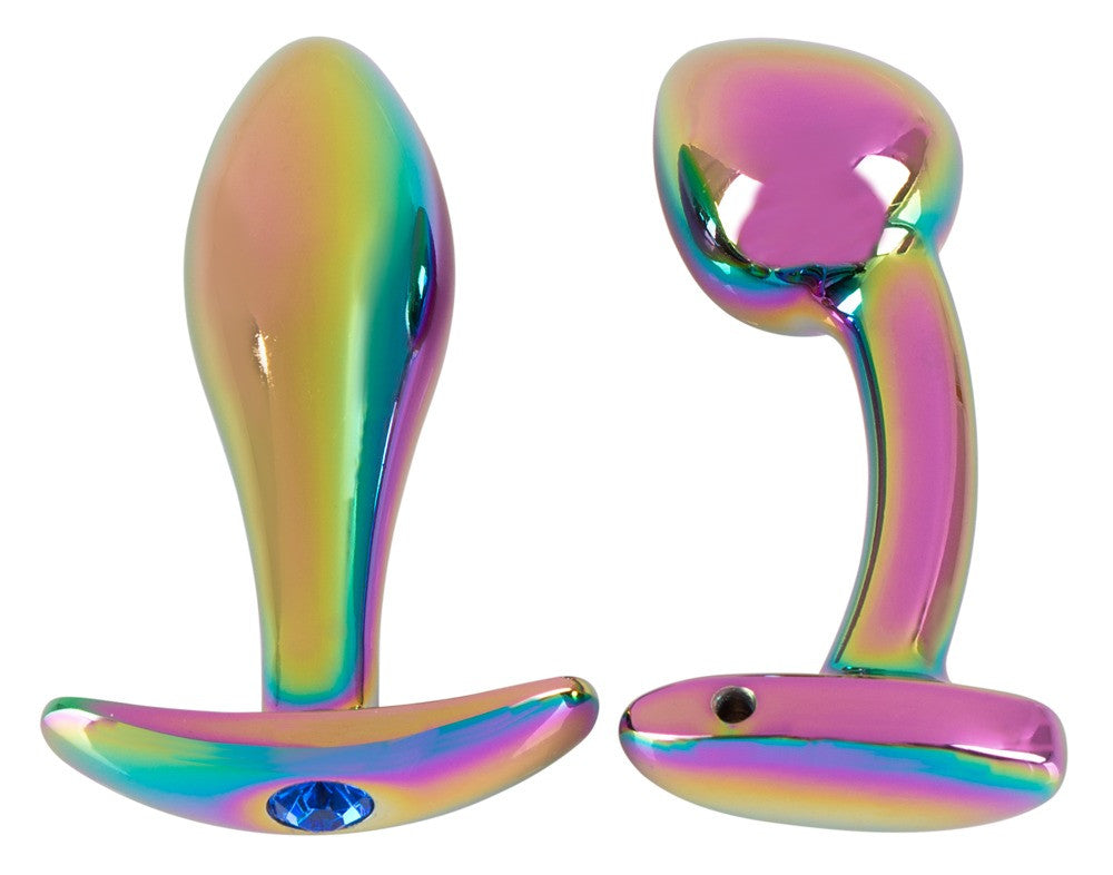 Anal Dilator Kit with Stone Metal Butt Plug Set in Rainbow Colors