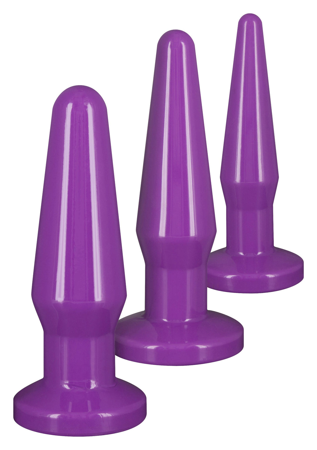 Kit fallo anale 3 pz dildo anal butt plug set sex toys anal mini maxi purple
