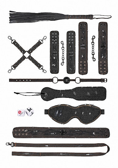 BDSM kit Denim Bondage Set Tough Denim Style Black