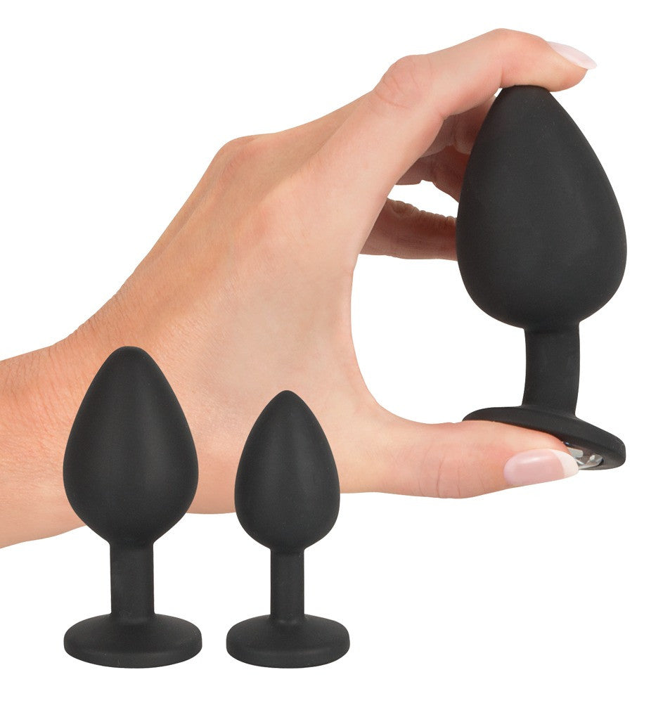 Kit sex toy anale in silicone Doccia intima con 3 anal plug S M L