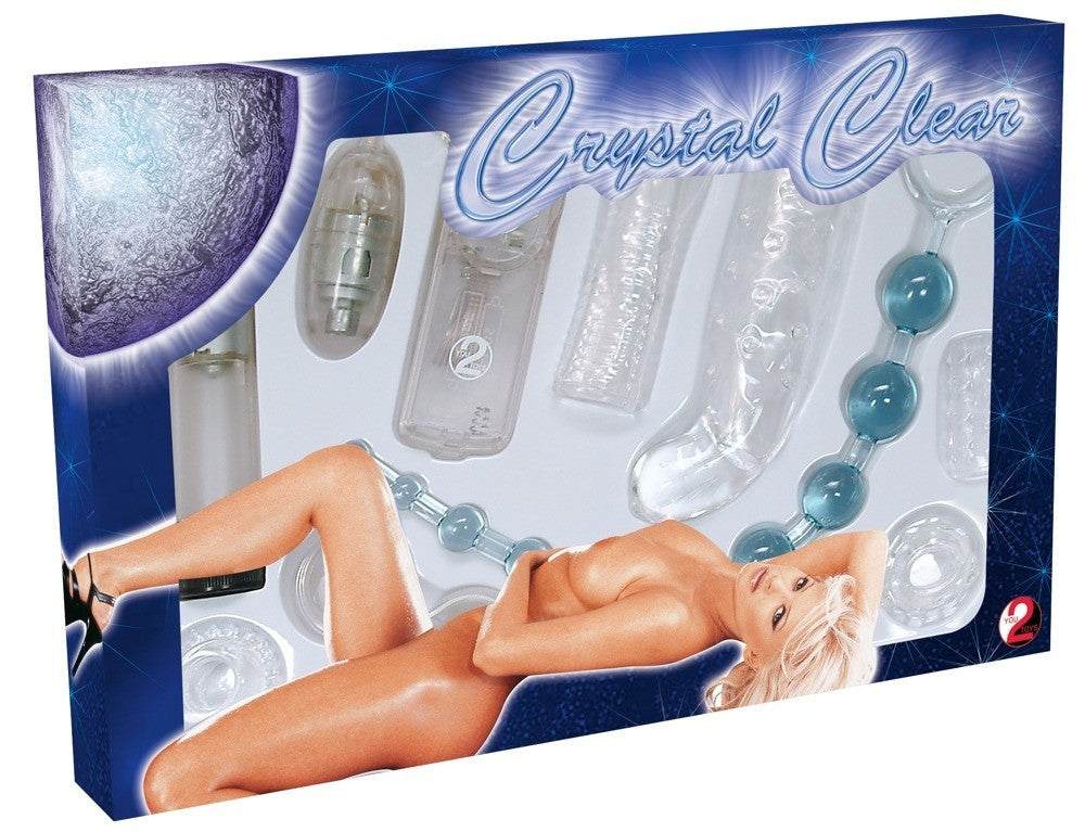 Crystal clear transparent sex toy kit for couples