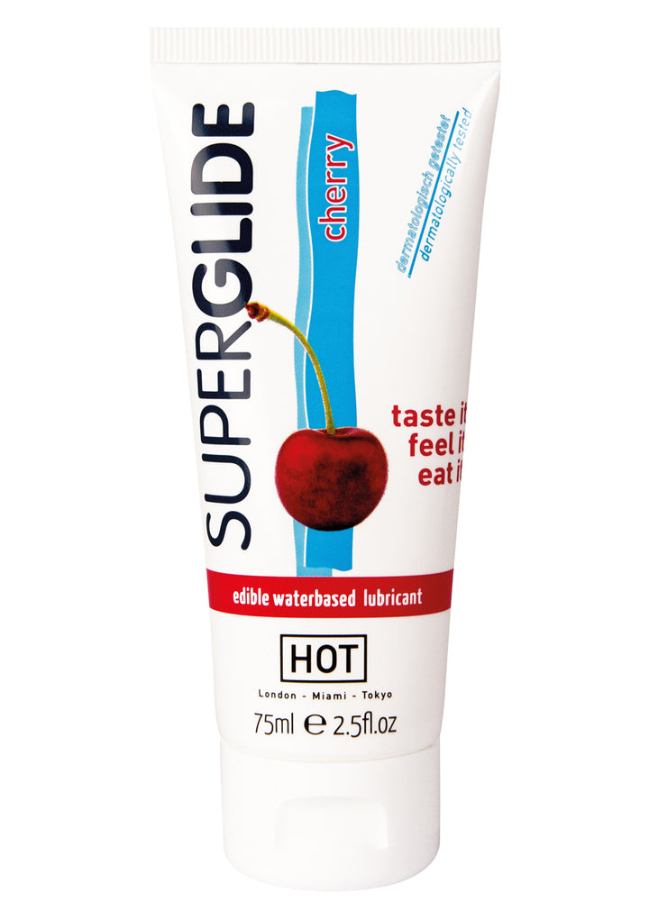 Edibles Superglide Lube 75ml cherry edible lubricant