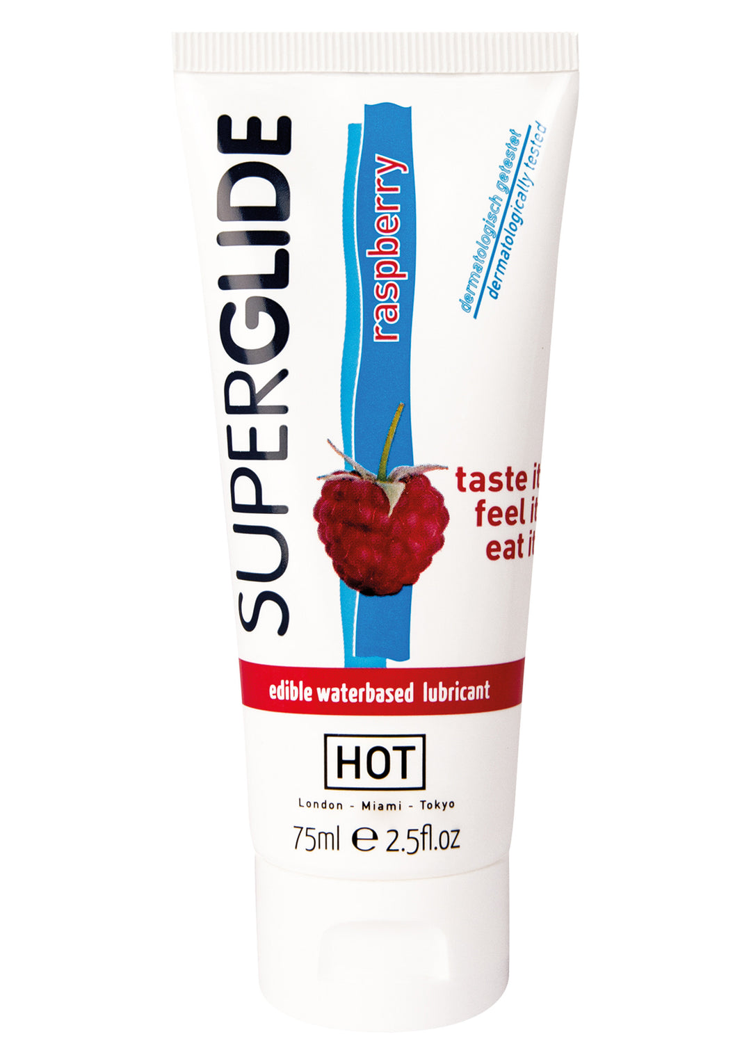 Edibles Superglide Lube edible intimate lubricant 75ml raspberry