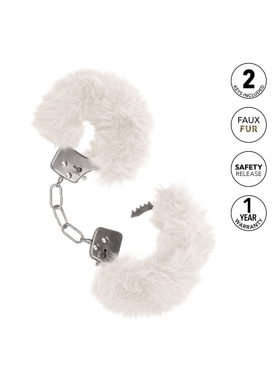 White Ultra Fluffy Furry Cuffs Handcuffs