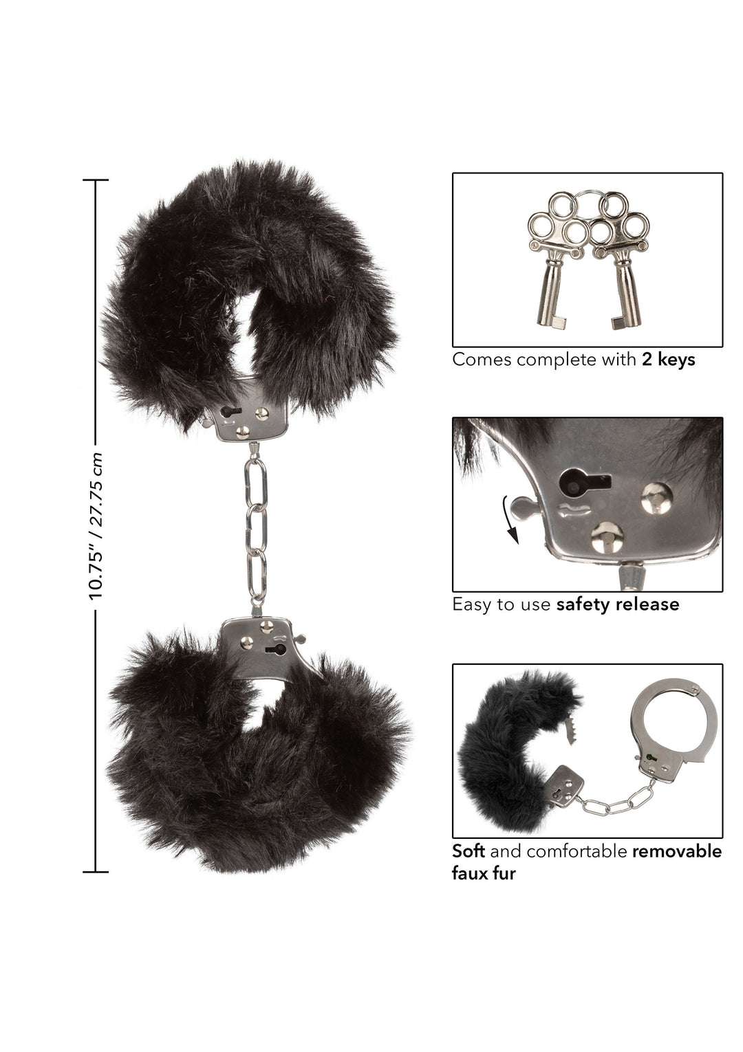 Ultra Fluffy Furry Cuffs Black Handcuffs