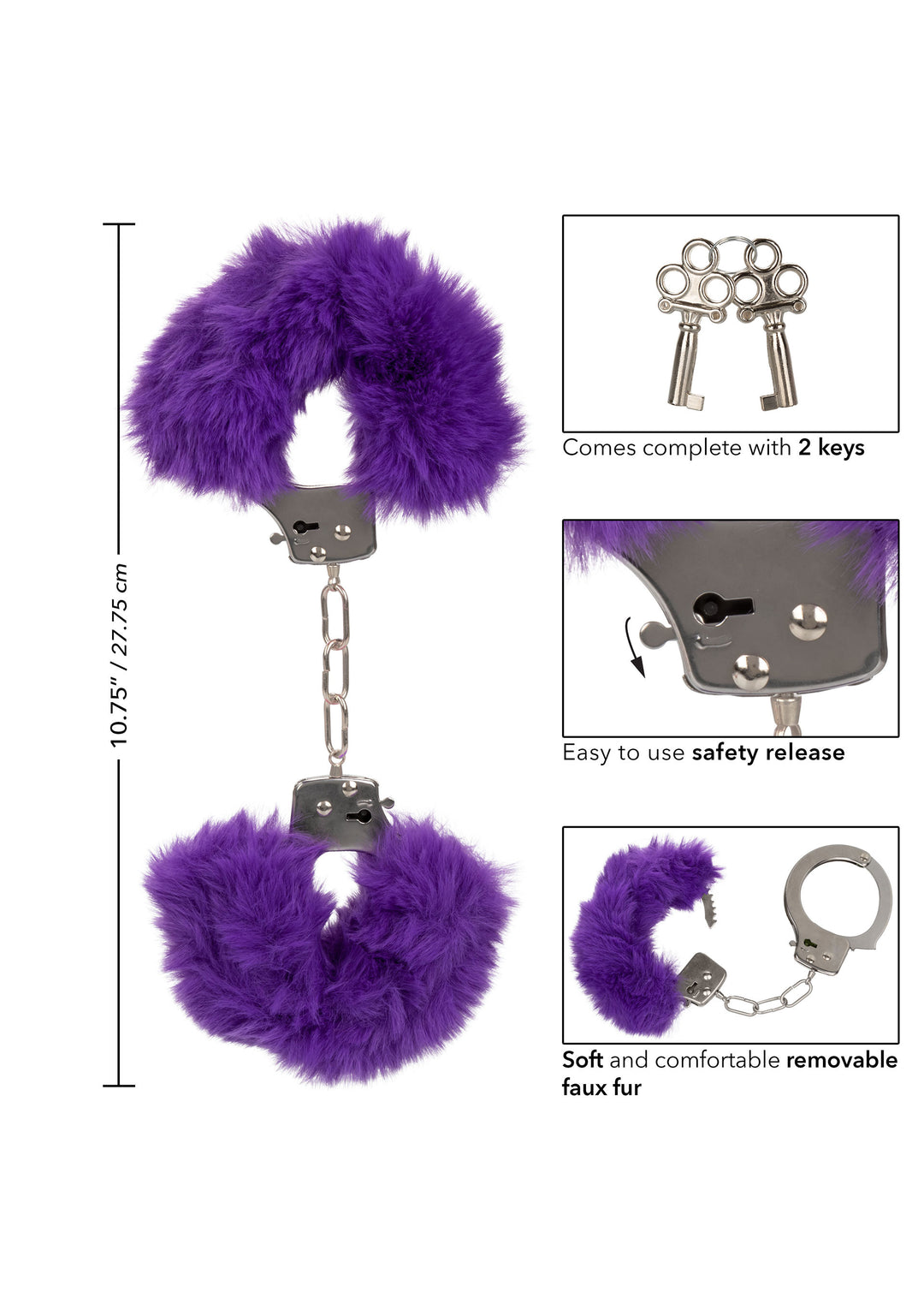 Purple Ultra Fluffy Furry Cuffs Handcuffs