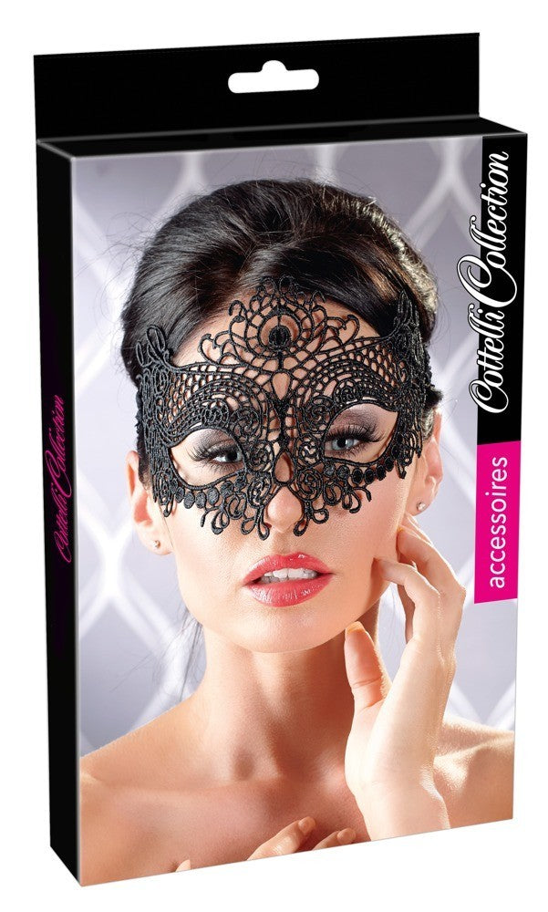 Maschera per notte da donna sexy nera veneziana gothic black