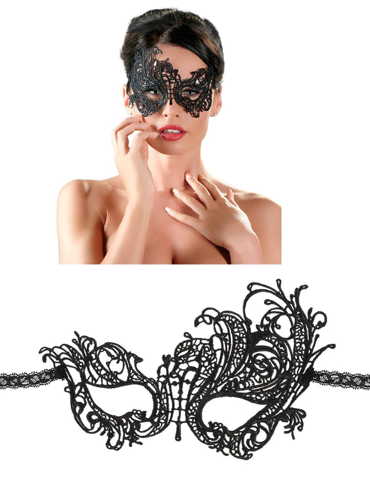 Maschera per notte da donna sexy nera veneziana gothic charm