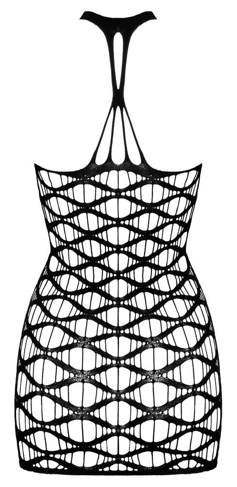 Fishnet mini dress with thong