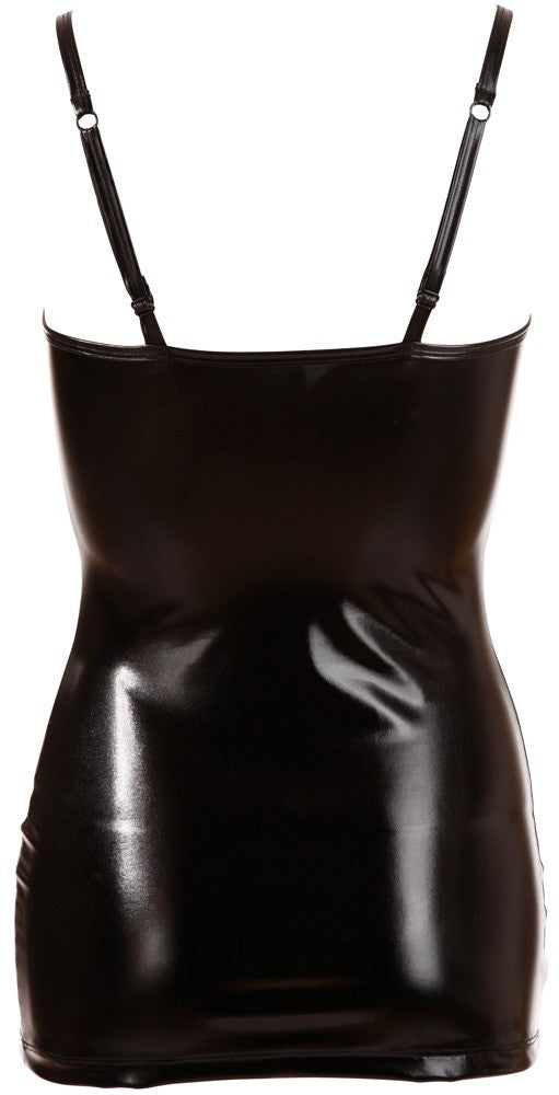 Sexy short mini dress for women in black, skin-effect, tight-fitting evening dress