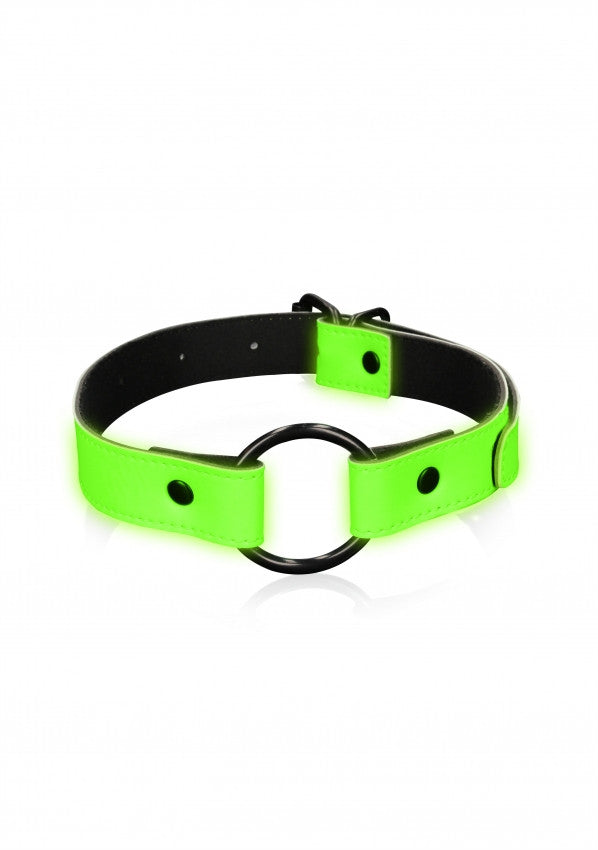 Bite O-Ring Gag - Glow in the Dark - Neon Green/Black