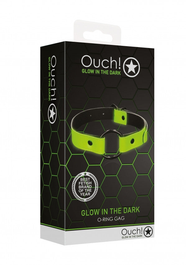 Bite O-Ring Gag - Glow in the Dark - Neon Green/Black