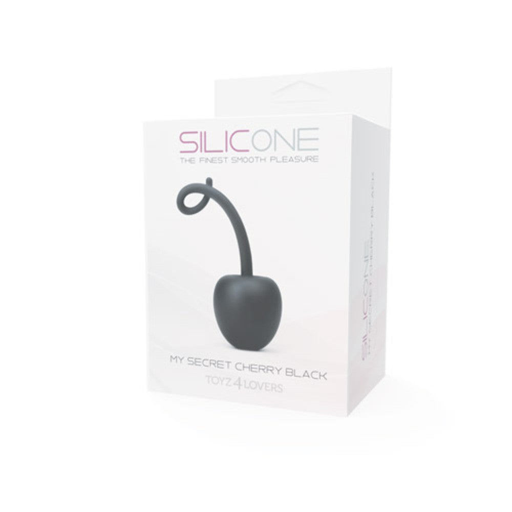 Cherry secret black silicone vaginal ball