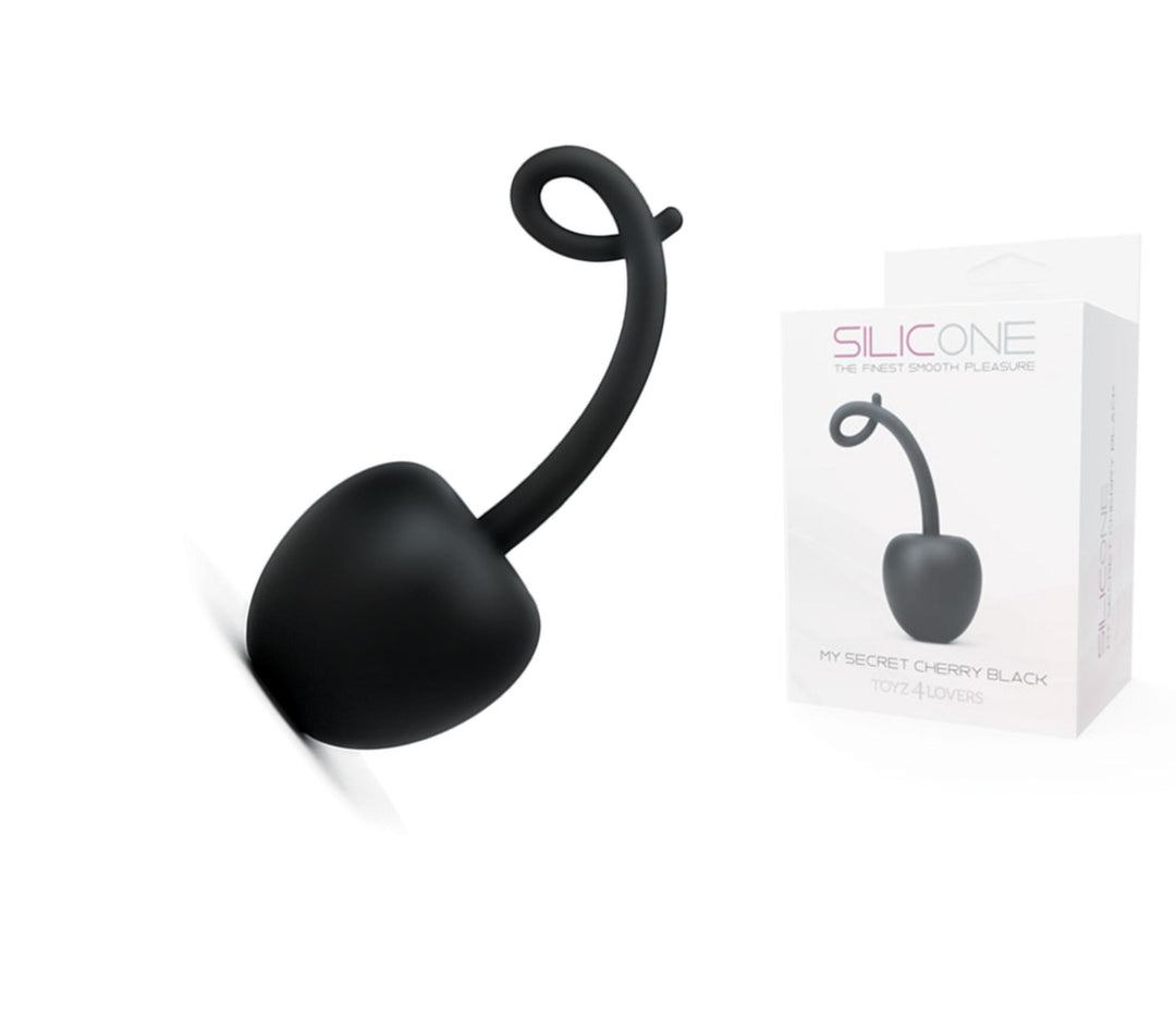 Cherry secret black silicone vaginal ball