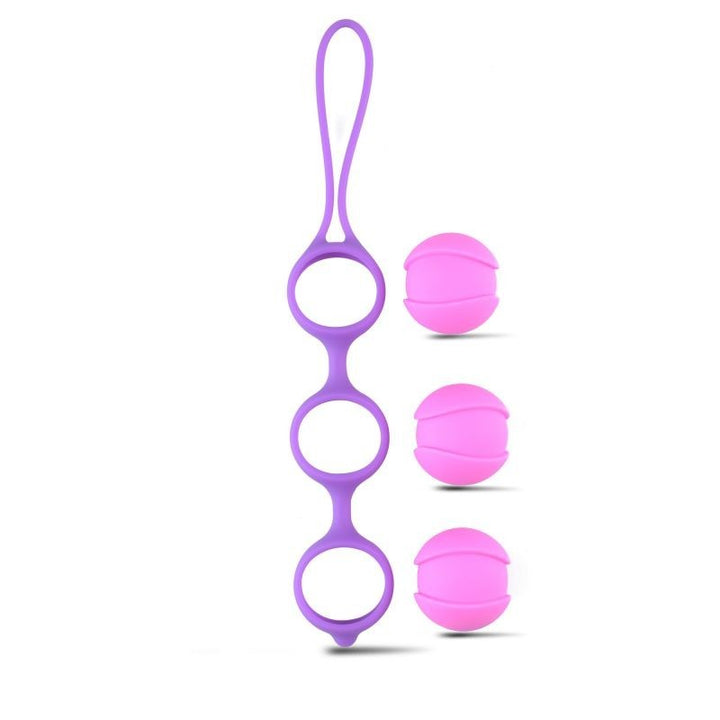 Vibrating vaginal balls geisha kegel sex toys massager stimulator balls triple purple